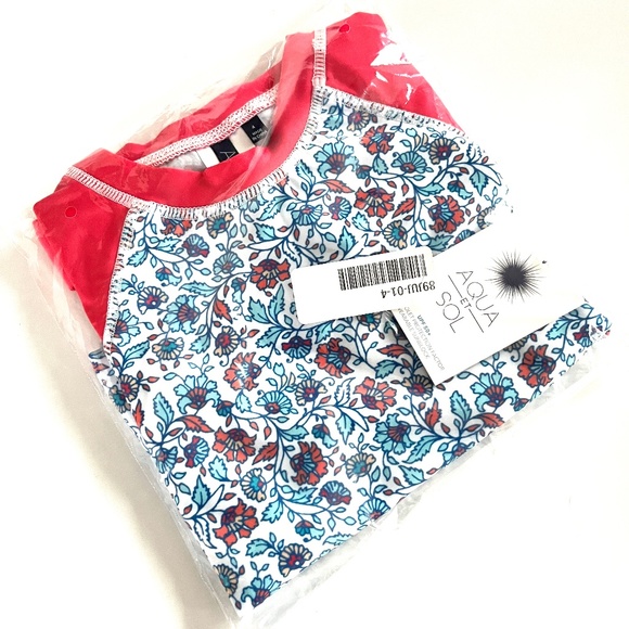 Aqua et Sol NWT Swimsuit Set Rash guard Bikini Bottom UPF 50+ Toddler Size 4 - Picture 2 of 6